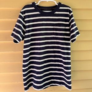 CrewCuts navy & white striped pocket T, size 10